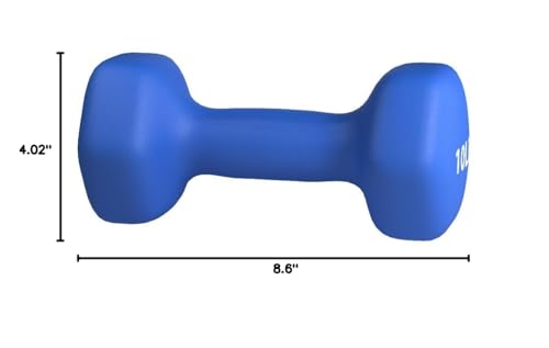 Amazon Basics Neoprene Dumbbell Hand Weights, 10 Pounds, Pair, Navy Blue
