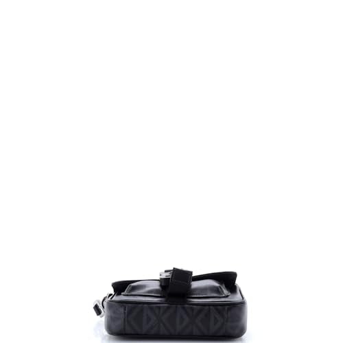 Christian Dior, Pre-Loved Hit the Road Flap Crossbody Bag CD Diamond Coated Canvas and Leather Mini, Black