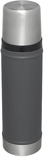 Stanley Classic Legendary Vacuum Bottle 20 oz | Wide Mouth with Leakproof Cup Lid | Keep Drinks Hot or Cold | Packable for Travel | Insulated Stainless Steel Thermal Bottle | BPA-Free | Charcoal