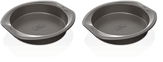 Ninja B30309 Foodi NeverStick Premium 9 inch Round Cake Pan, Nonstick, Oven Safe up to 500⁰F, Dishwasher Safe, Grey (Pack of 2)