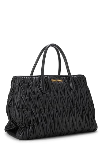 Miu Miu, Pre-Loved Black Nappa Convertible Tote, Black