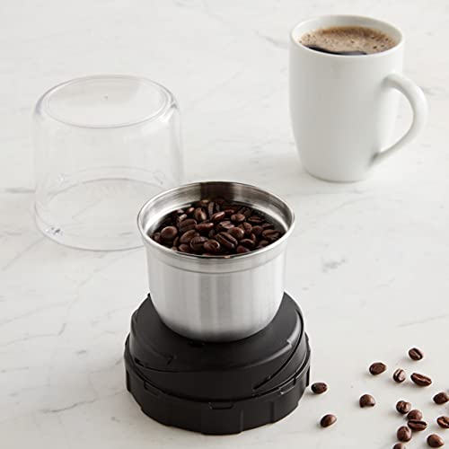 Ninja Foodi Coffee & Spice Grinder, Compatible only with Ninja SS100, SS350, and SS400 series blenders, Compact, Pulverize Through Tough Spices, 12-Tbsp Capacity, Stainless Steel & Black, XSKGRINDER