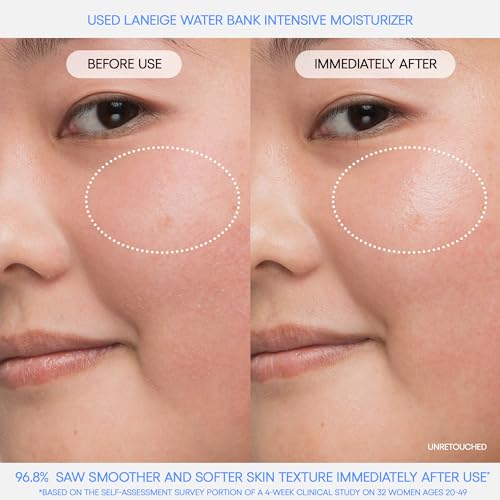 LANEIGE Water Bank Blue Hyaluronic Intensive Moisturizer: Hydrating Face Cream for Very Dry Skin with Squalane & Peptide for Skin Barrier Support, Dermatologist-Tested