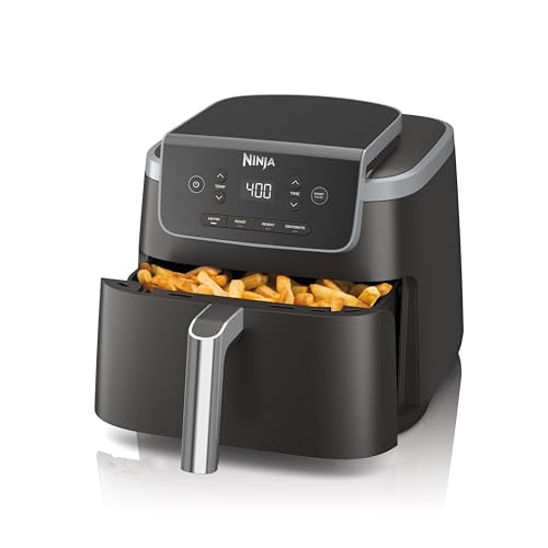 Ninja Air Fryer Pro 4-in-1 Capacity 5 m2 (4.7 Litres) Outdoor Roast, BBQ, Heating, Drainage, BBQ, Air Crisp Technology, Non-stick Basket and Crispy Griddle, Grey