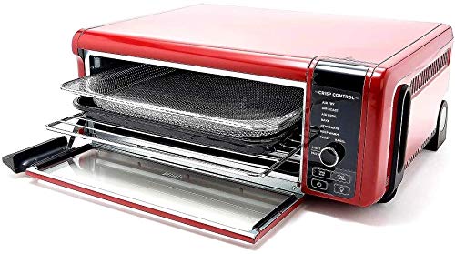 Ninja SP101 8-in-1 Air Fry Large Toaster Oven Flip-Away for Storage Dehydrate Keep Warm 1800w XL Capacity (Renewed) RED