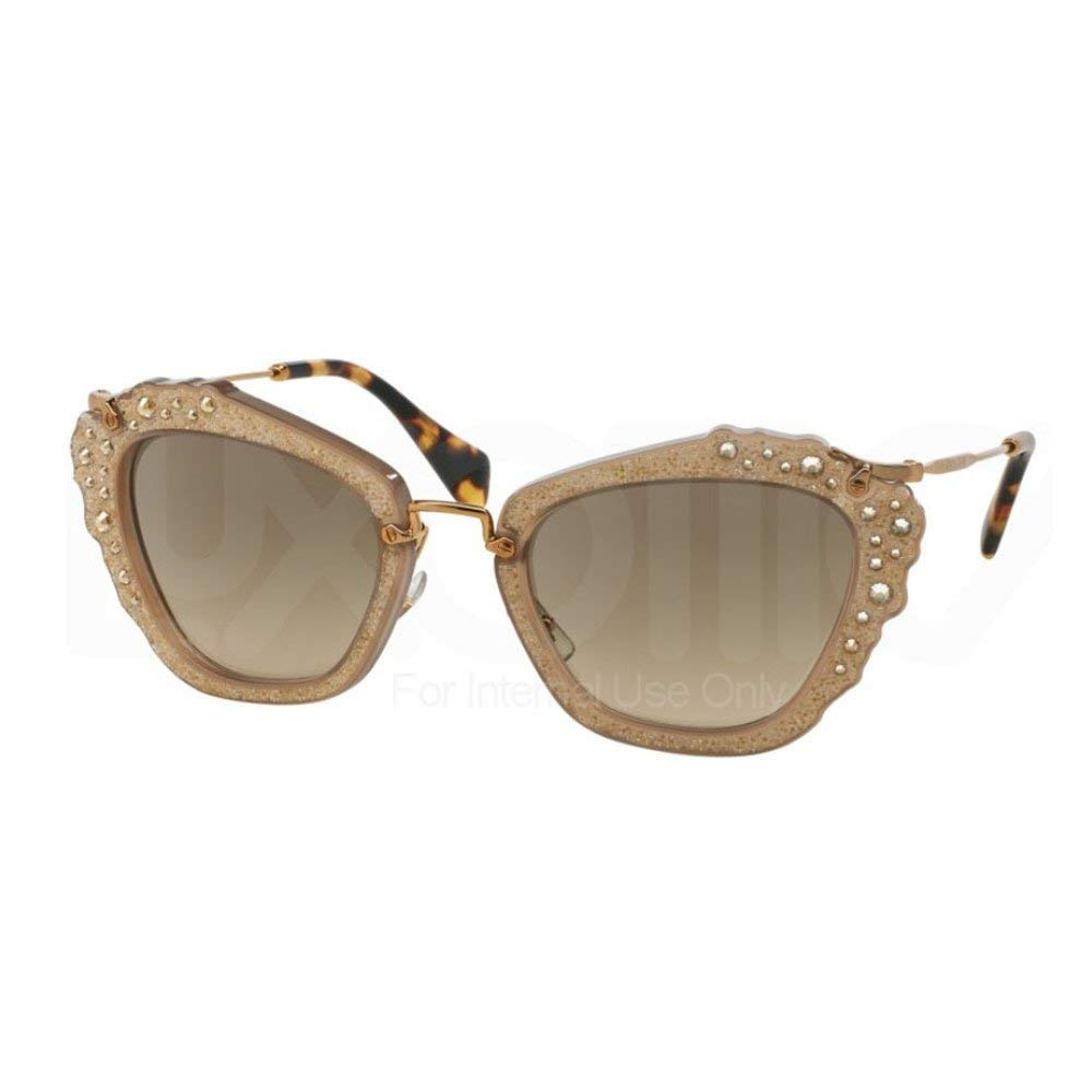 Miu Miu MU04QS MAR3D0 Opal Beige Noir Cats Eyes Sunglasses Lens Category 2 Size
