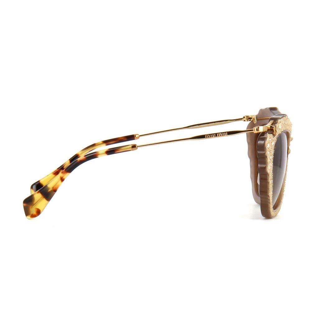 Miu Miu MU04QS MAR3D0 Opal Beige Noir Cats Eyes Sunglasses Lens Category 2 Size