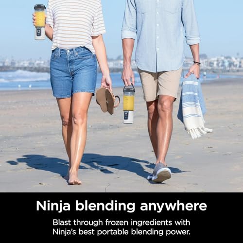 Ninja Blast 16 oz. Personal Portable Blender with Leak Proof Lid and Easy Sip Spout, Perfect for Smoothies, Cordless, USB-C Rechargeable, Dishwasher Safe Parts (Renewed) (White)