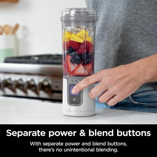 Ninja Blast 16 oz. Personal Portable Blender with Leak Proof Lid and Easy Sip Spout, Perfect for Smoothies, Cordless, USB-C Rechargeable, Dishwasher Safe Parts (Renewed) (White)