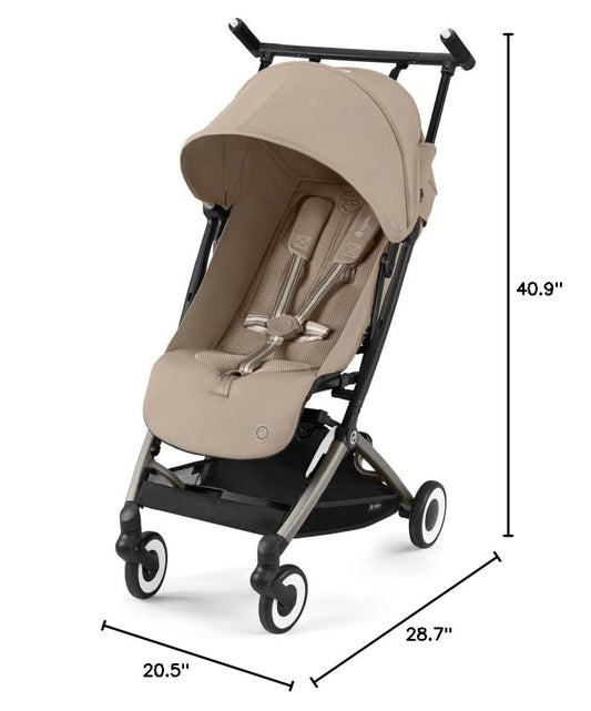 Cybex Libelle 2 Travel pockit Baby Stroller - Lightweight Carry-On Travel Stroller for Airplane with One-Hand Recline, Compatible with CYBEX Car Seats, Almond Beige