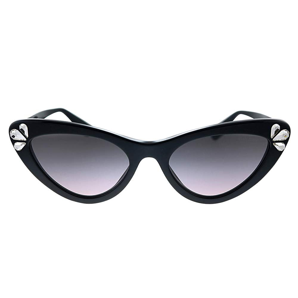 Miu Miu MU 01VS 152146 Black Plastic Butterfly Sunglasses Pink Gradient Lens
