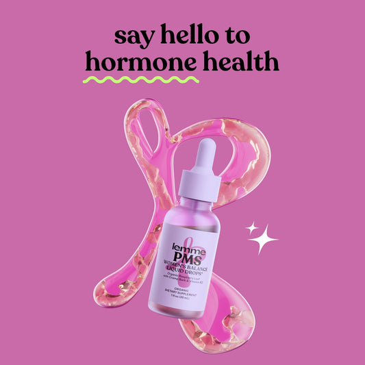 Lemme PMS Hormone Balance for Women Liquid Drops, PMS & Mild Period Cramping Relief, 10-in-1 Herbal Blend with Raspberry Leaf, Dong Quai, Cramp Bark, Reishi & B2, Organic, Sugar-Free, 1 fl oz