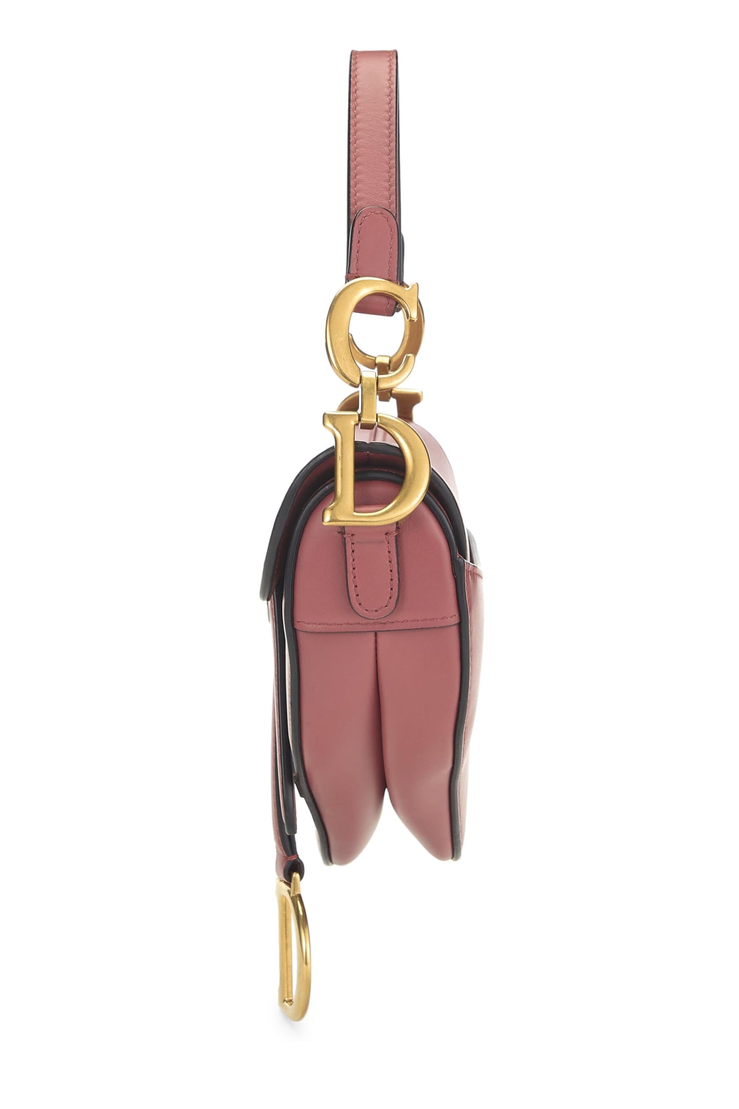 Dior, Pre-Loved Pink Calfskin Saddle Bag Mini NM, Pink