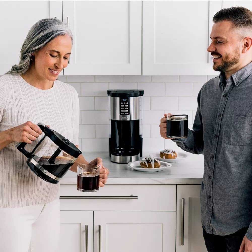 Ninja DCM201 14-Cup XL Coffee Maker PRO, 2 Brew Styles Classic & Rich, 4 Program Small Batch, Delay Brew, Freshness Timer & Keep Warm, No Permanent Filter or Scoop Included (Stainless Steel)