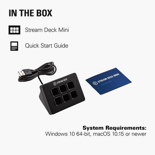 Elgato Stream Deck Mini – Control Zoom, Teams, PowerPoint, MS Office and More, Boost Productivity with Seamless Integration for Daily Apps, Set Up Shortcuts Easily, Compatible with Mac and PC