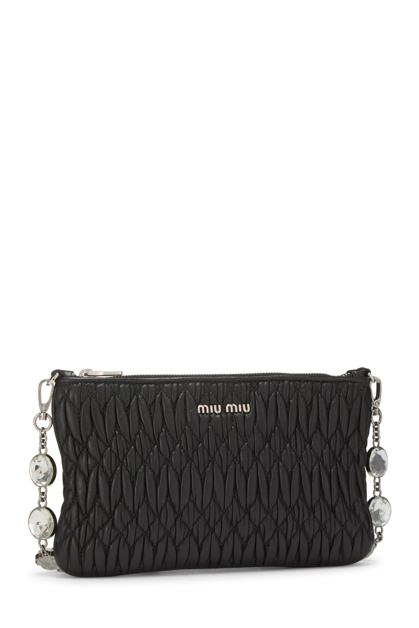 Miu Miu, Pre-Loved Black Nappa Crossbody, Black