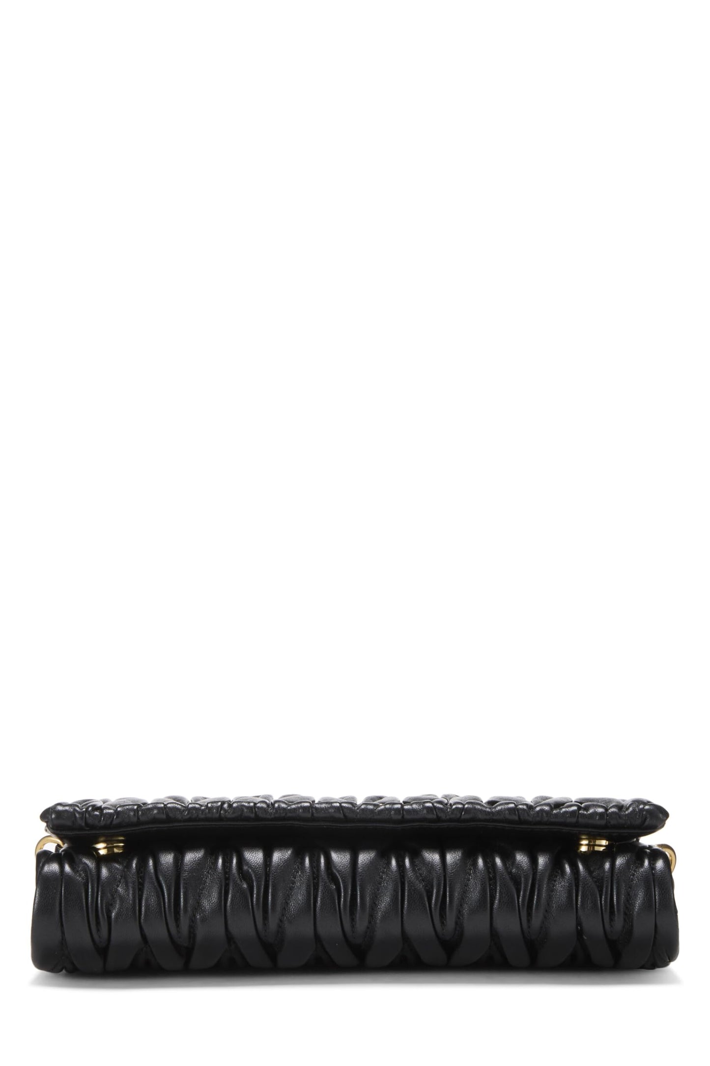 Miu Miu, Pre-Loved Black Nappa Matelassé Chain Clutch, Black