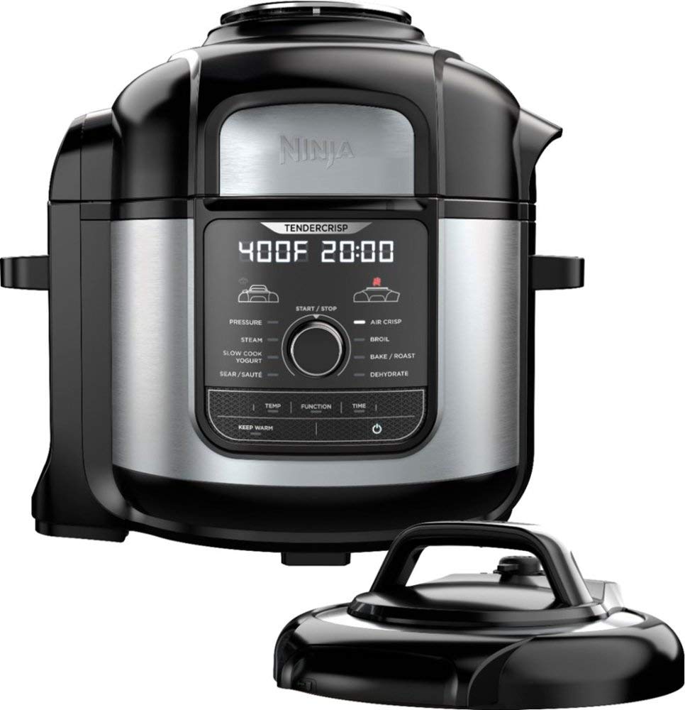 Ninja Stainless Ste Foodi 8qt. 9-in-1 Deluxe XL Pressure Cooker & Air Fryer-Stainless Steel/Black
