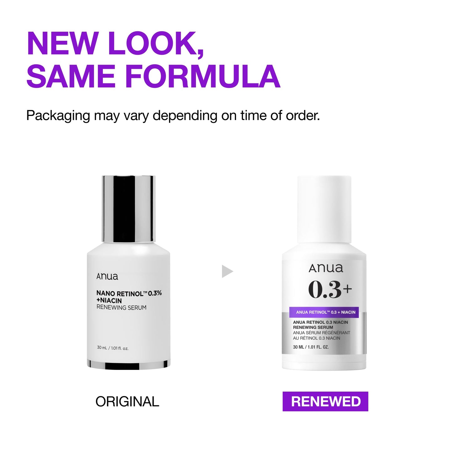 Anua Retinol Serum for Anti-Aging, Textured skin | 0.3% Retinol, 5% Niacinamide, 20+Soothing Ingredients Gentle for Beginner (30ml /1.01 fl.oz.)