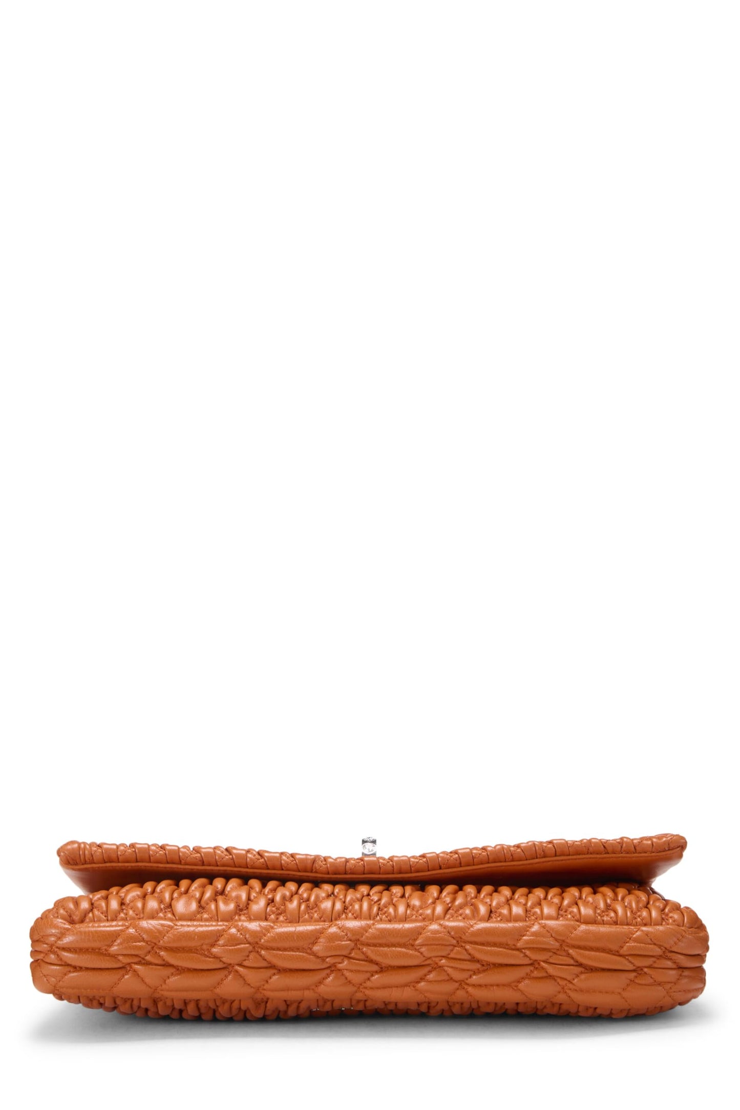 Miu Miu, Pre-Loved Orange Nappa Crystal Flap Shoulder Bag, Orange