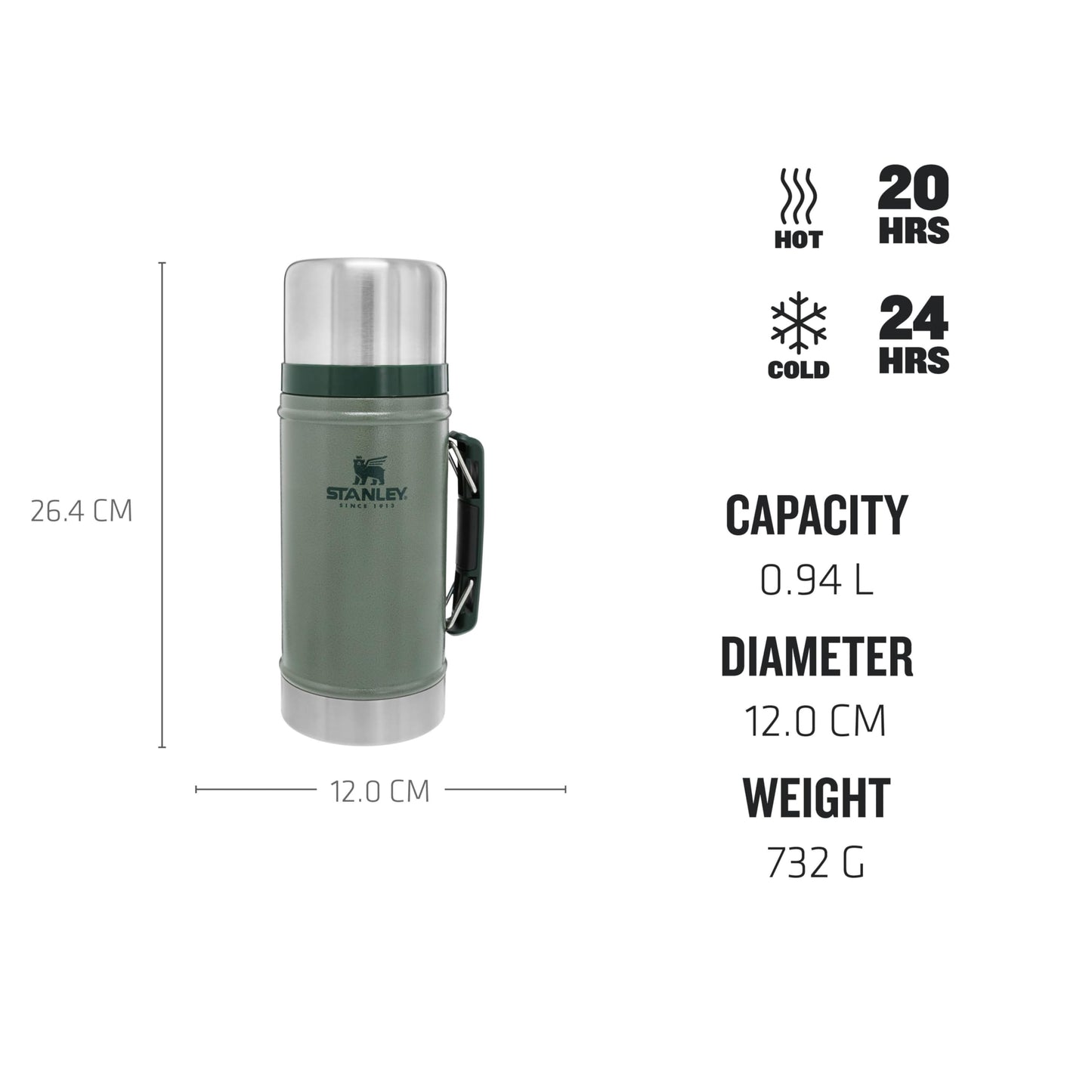 Stanley Classic Vacuum Food Jar .94L (Hammertone Green)