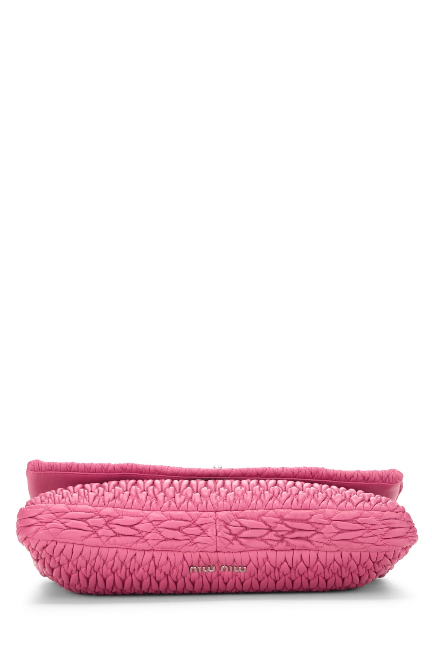 Miu Miu, Pre-Loved Pink Nappa Crystal Flap Shoulder Bag, Pink