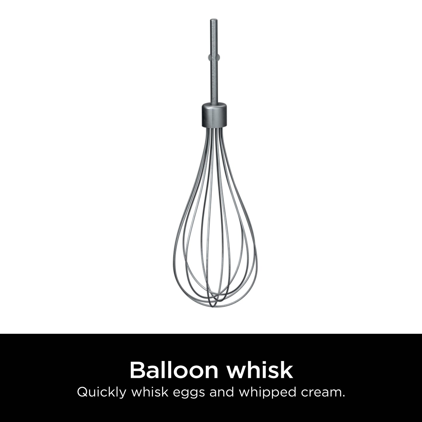Ninja XSKWHSKBRN Balloon Whisk for Power Mixer System (CI100 Series), Stainless Steel