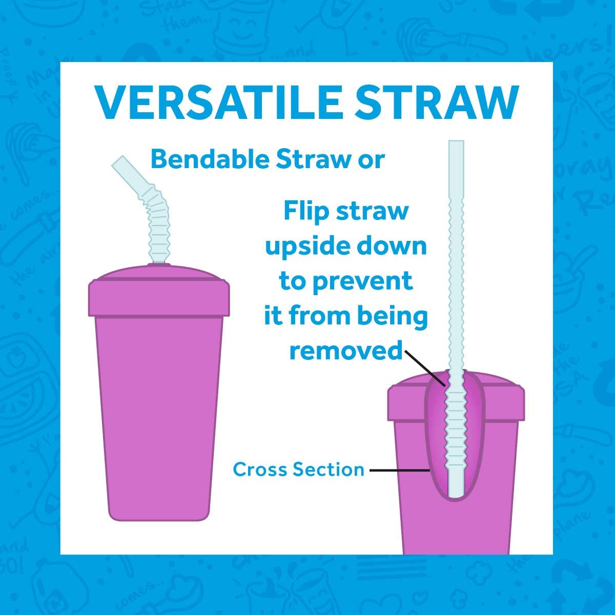 Re-Play Made in USA 2 Convertible Cups for Toddlers with Sippy Cup and Straw Cup Lids - 2 Plastic 10 Oz. Toddler Cups, 2 Hard Sput Sippy Cup Lids, 2 Straw Cup Lids and 2 Bendy Straws - Sand