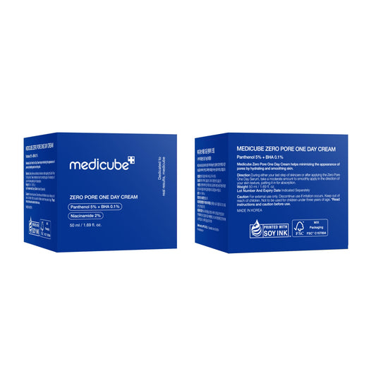 Medicube Zero Pore One-Day Cream 1.7 fl.oz - Visibly Smaller Pores, Controls Excess Oil - Pore Refining Cream with Panthenol, Salicylic Acid, and Niacinamide - Korean Skincare