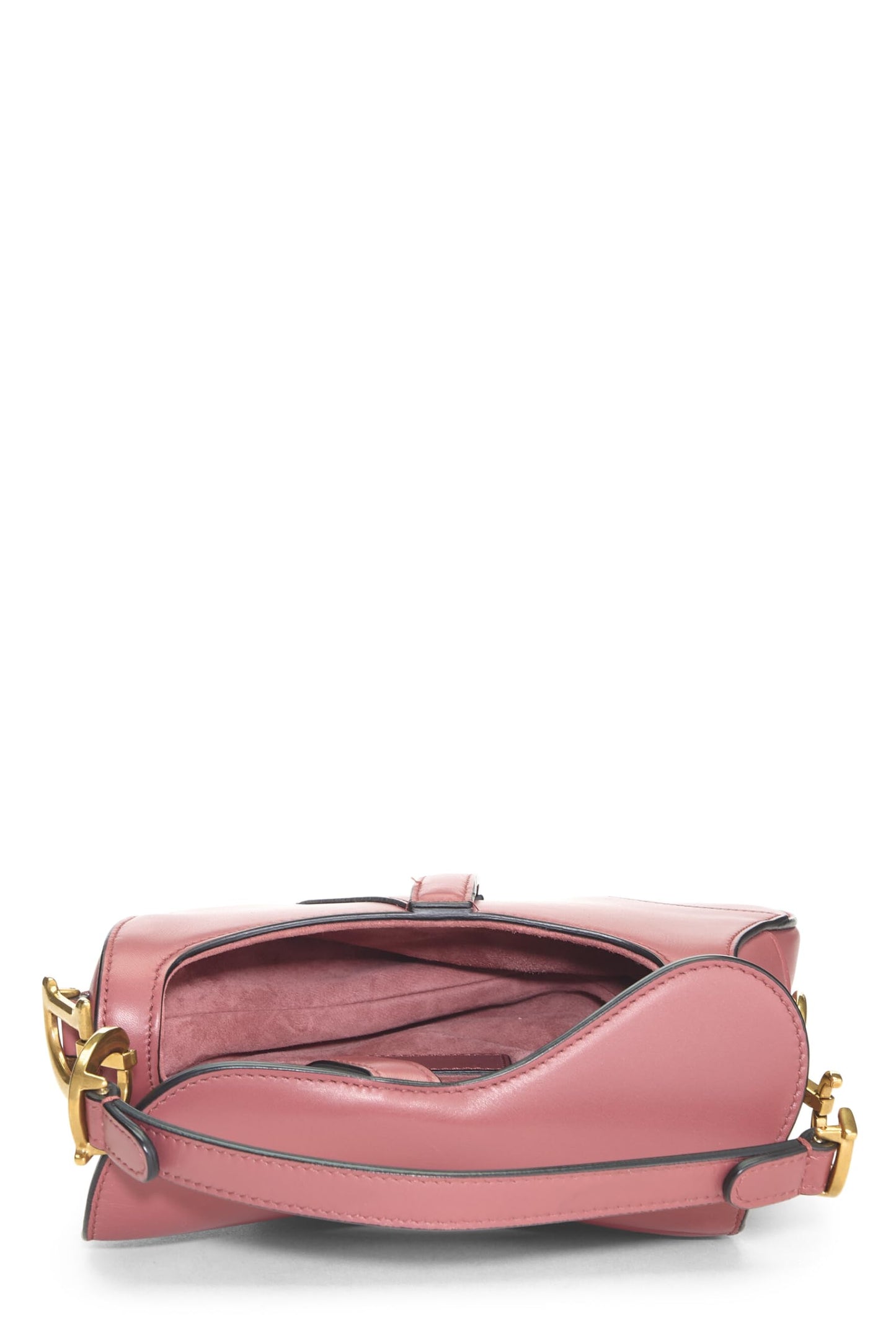 Dior, Pre-Loved Pink Calfskin Saddle Bag Mini NM, Pink