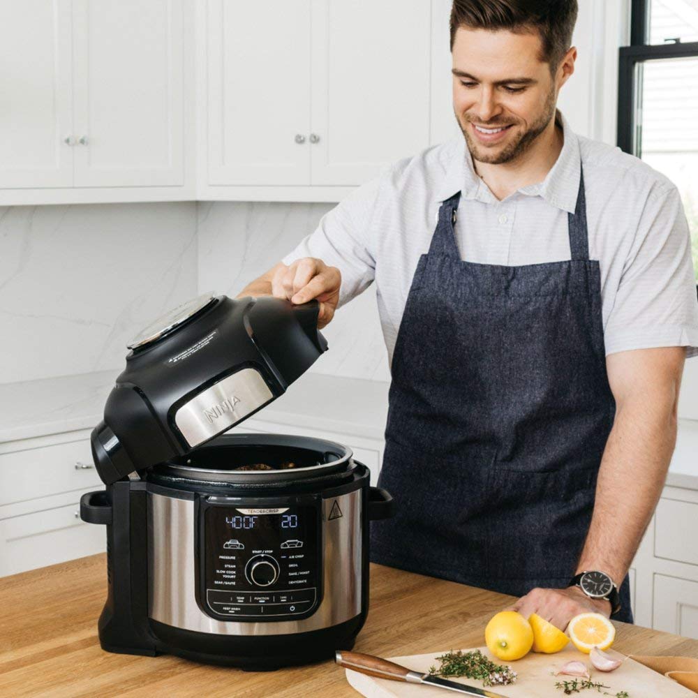Ninja Stainless Ste Foodi 8qt. 9-in-1 Deluxe XL Pressure Cooker & Air Fryer-Stainless Steel/Black