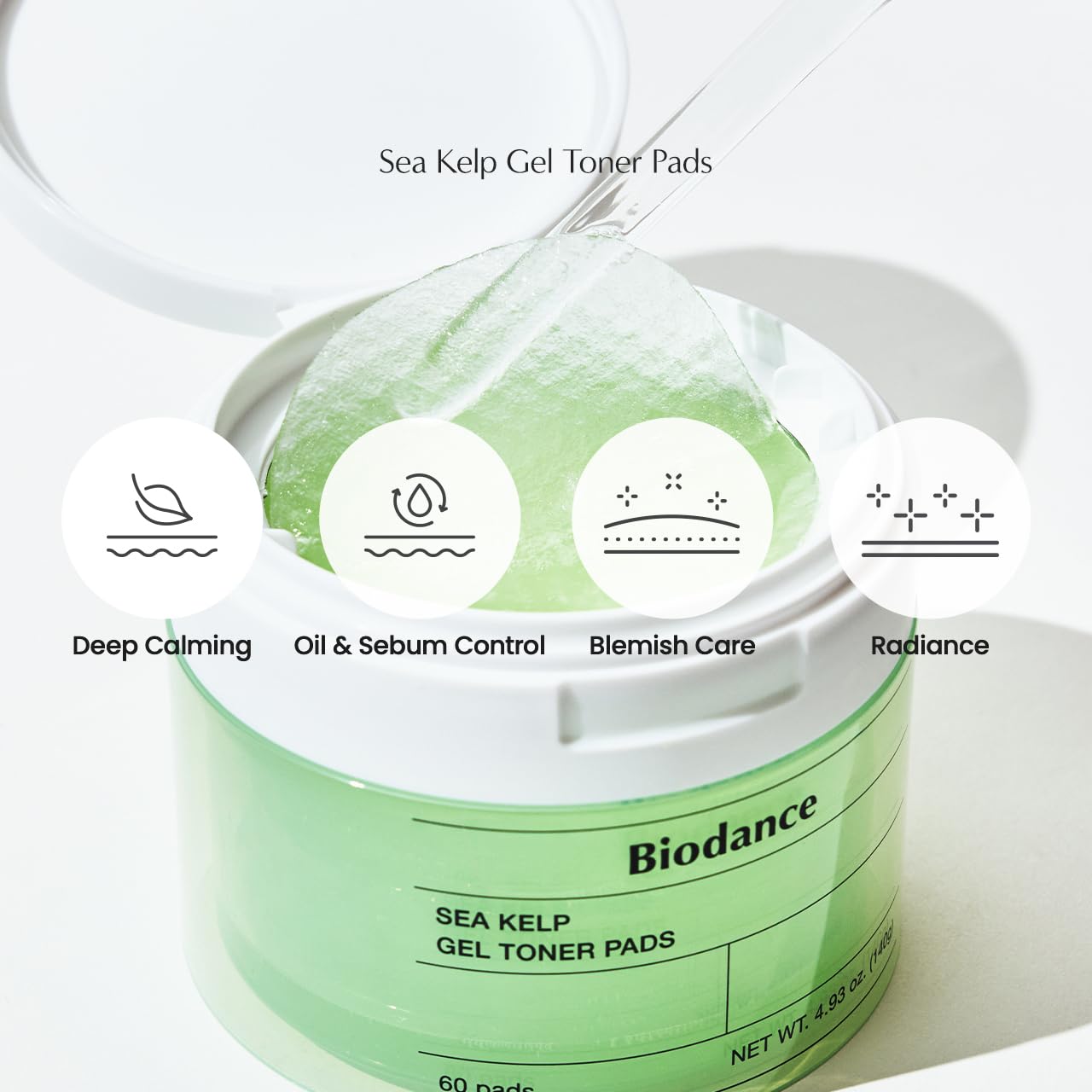 Biodance Brightening & Calming Toner Pads Duo, Vita Niacinamide and Sea Kelp Gel Toner Pads, Dark Spot Correcting and Sebum Control for Sensitive Skin, 60 Pads + 60 Pads