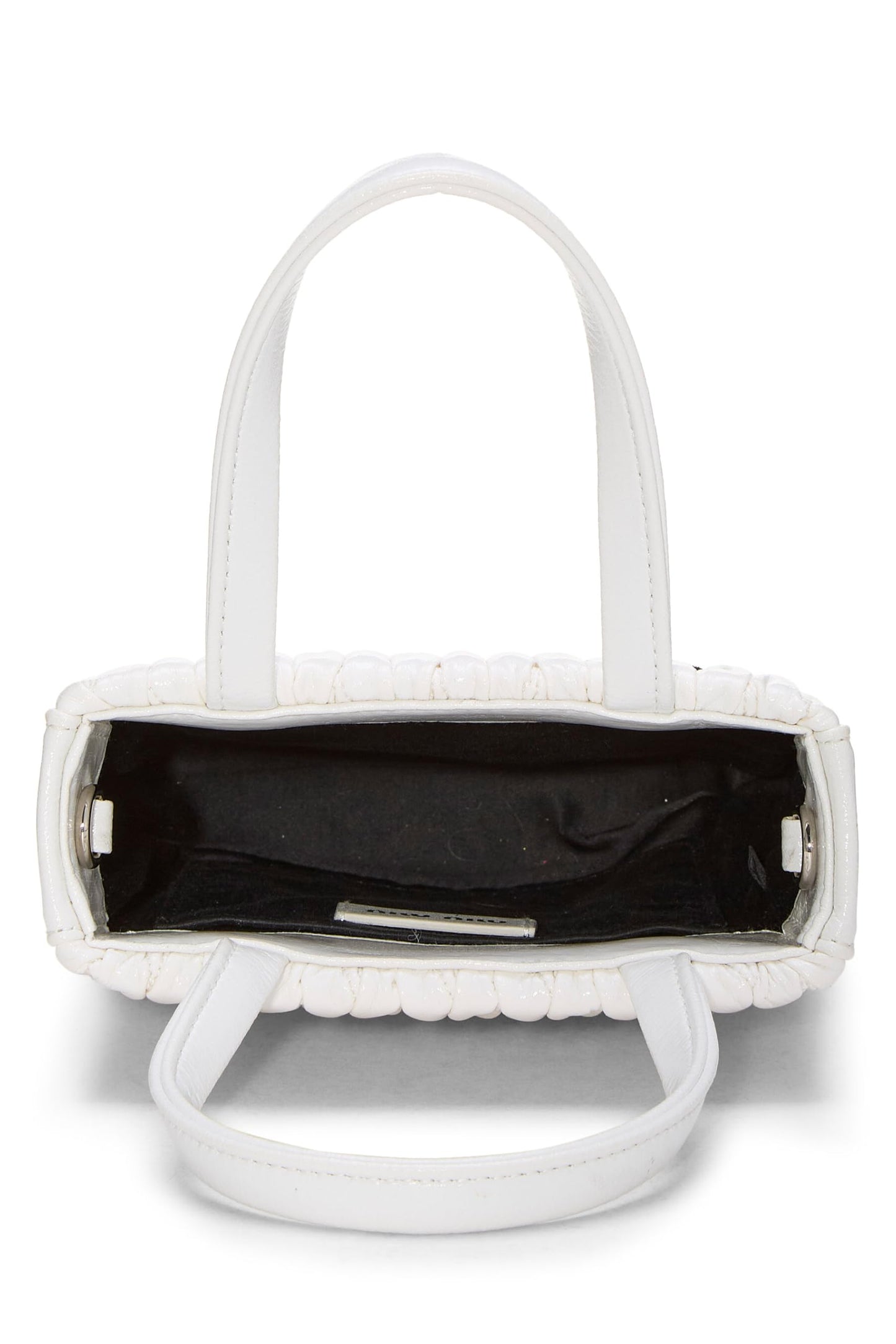Miu Miu, Pre-Loved White Nappa Convertible Top Handle Bag, White