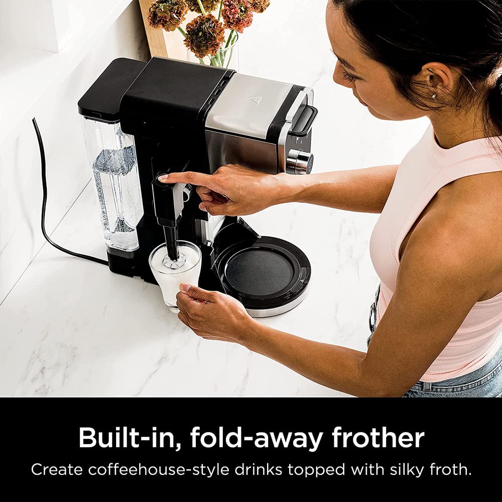 Ninja CFP301 DualBrew Pro Specialty 12-Cup Drip Coffee Maker (Renewed) Bundle with Deco Chef 3.7QT Electric Oil-Free Digital Air Fryer for Healthy Frying