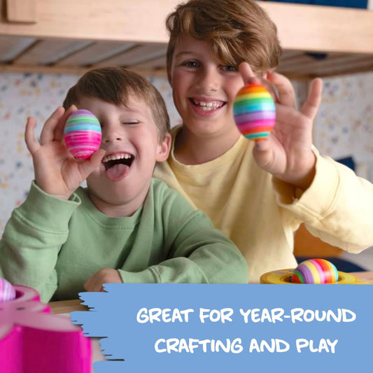 The Eggmazing Egg Decorator Authentic White Wooden Eggs - for Easter Egg Decorating, Arts and Crafts - Matte White Eggs Specifically Designed to be Used with All Eggmazing Egg Decorators (12 Pack)