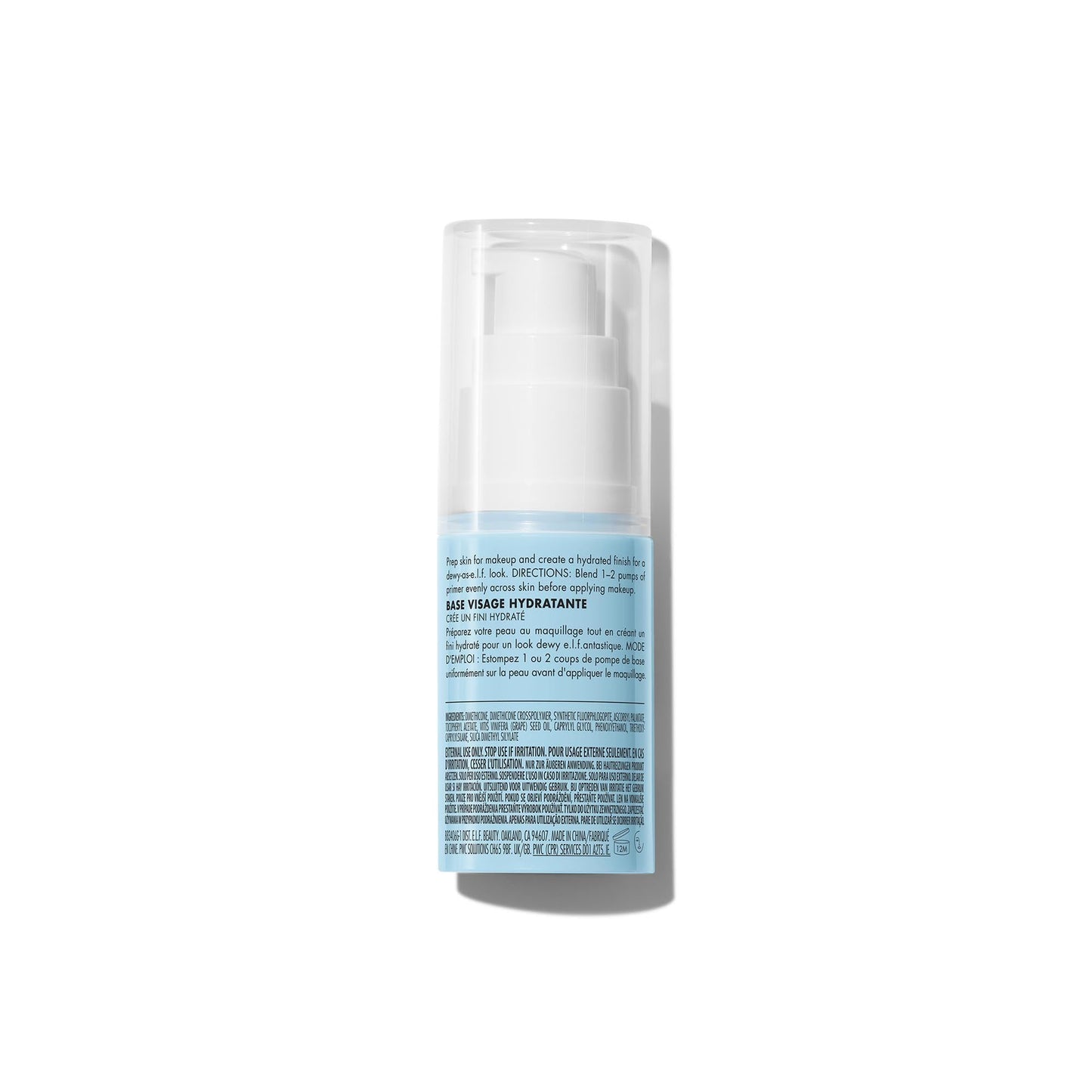e.l.f. Hydrating Face Primer, Makeup Primer For Flawless, Smooth Skin & Long-Lasting Makeup, Fills In Pores & Fine Lines, Vegan & Cruelty-free, Small