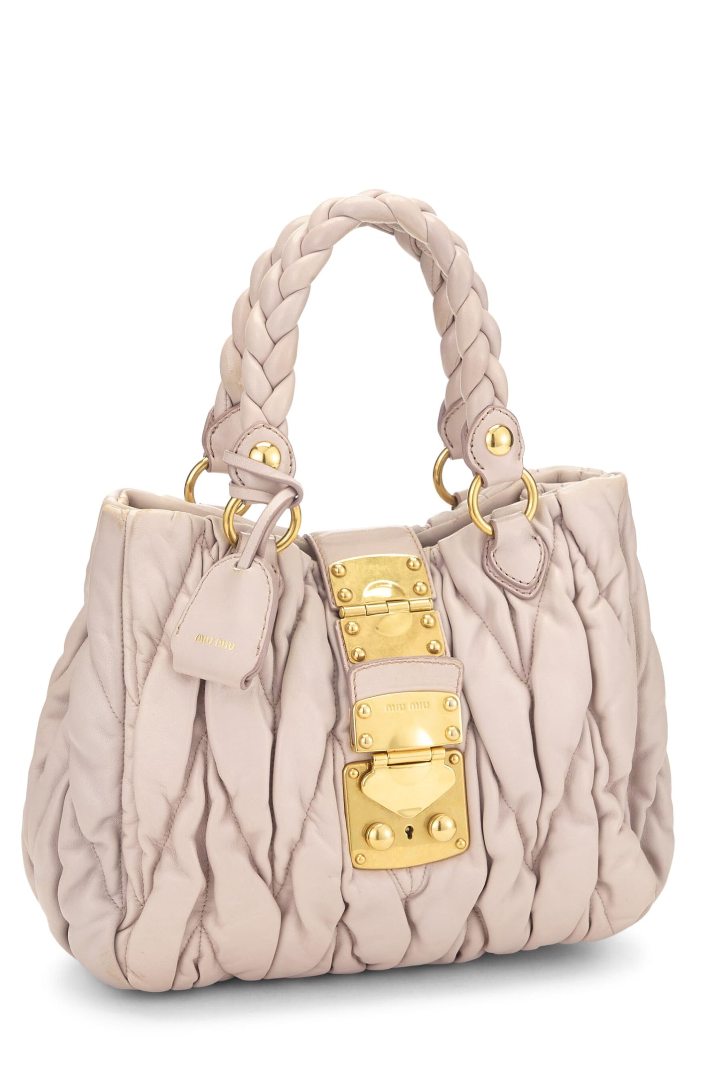 Miu Miu, Pre-Loved Pink Nappa Buckle Handbag, Pink