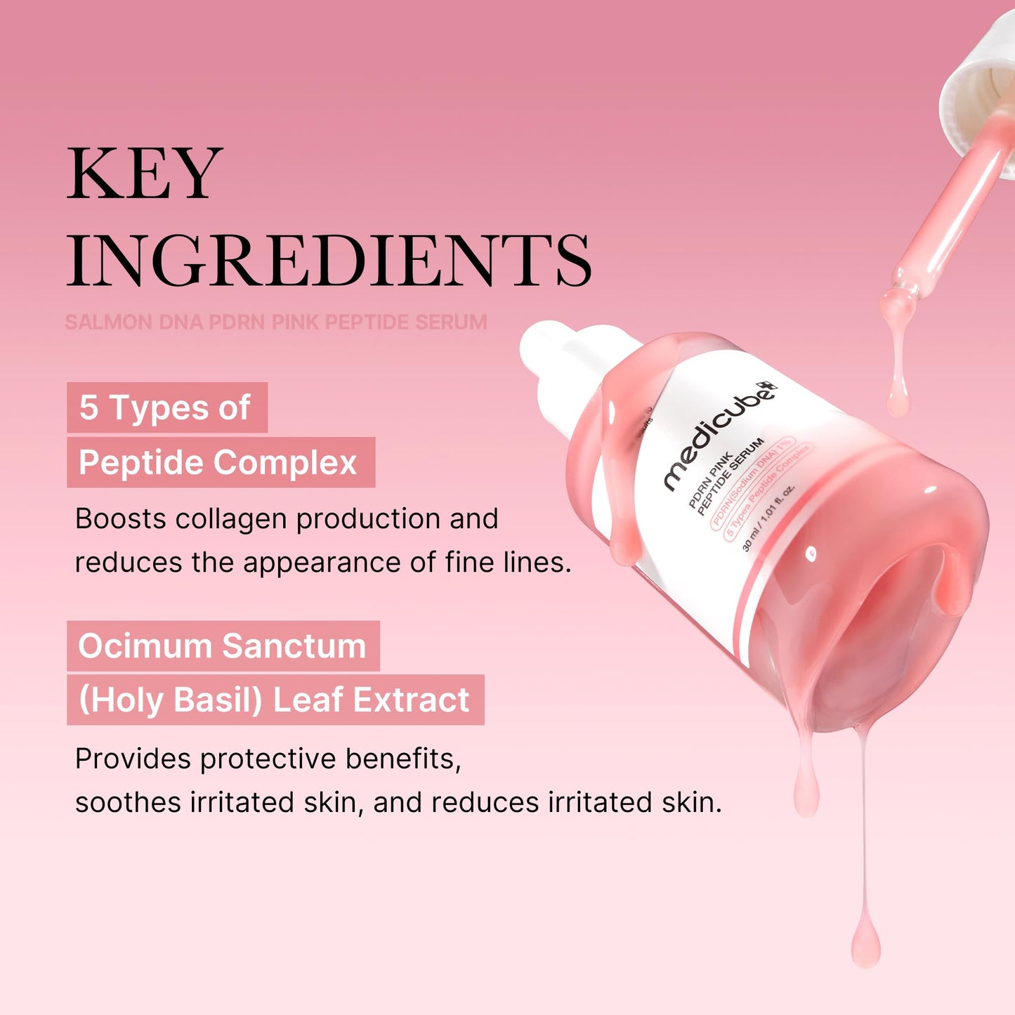 medicube Salmon DNA PDRN Duo for Beginner - Salmon DNA PDRN pink collagen jelly gel mask (4ea) + Salmon DNA PDRN Pink Peptide Serum, Pink glow serum