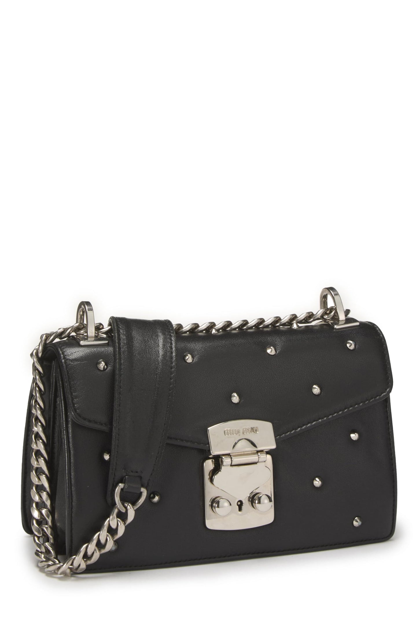 Miu Miu, Pre-Loved Black Calfskin Confidential Crossbody, Black