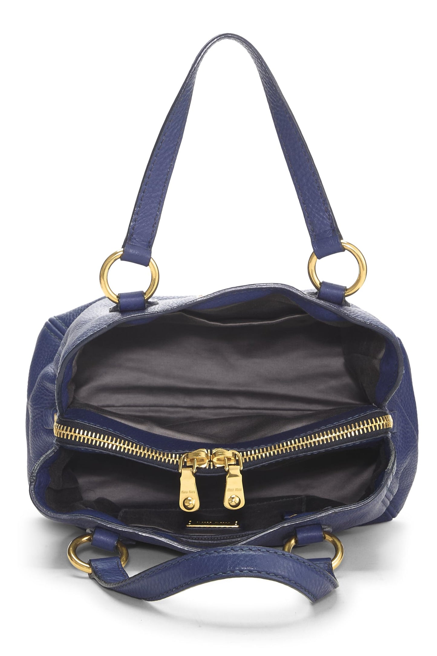 Miu Miu, Pre-Loved Blue Leather Convertible Handbag Small, Blue