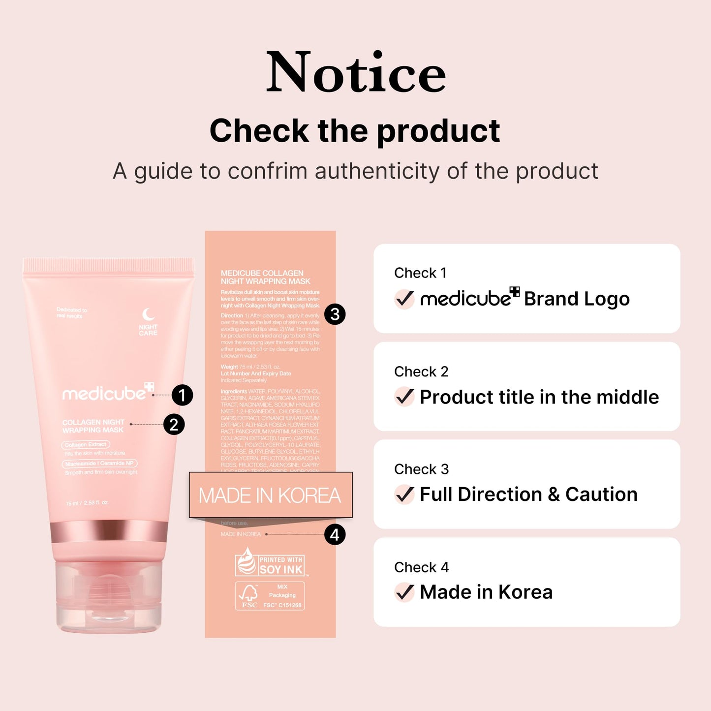 medicube Korean Collagen for Beginner: Collagen Overnight Wrapping Peel Off Facial Mask Pack and Collagen Jelly Cream (1.69 Fl Oz (50ml))