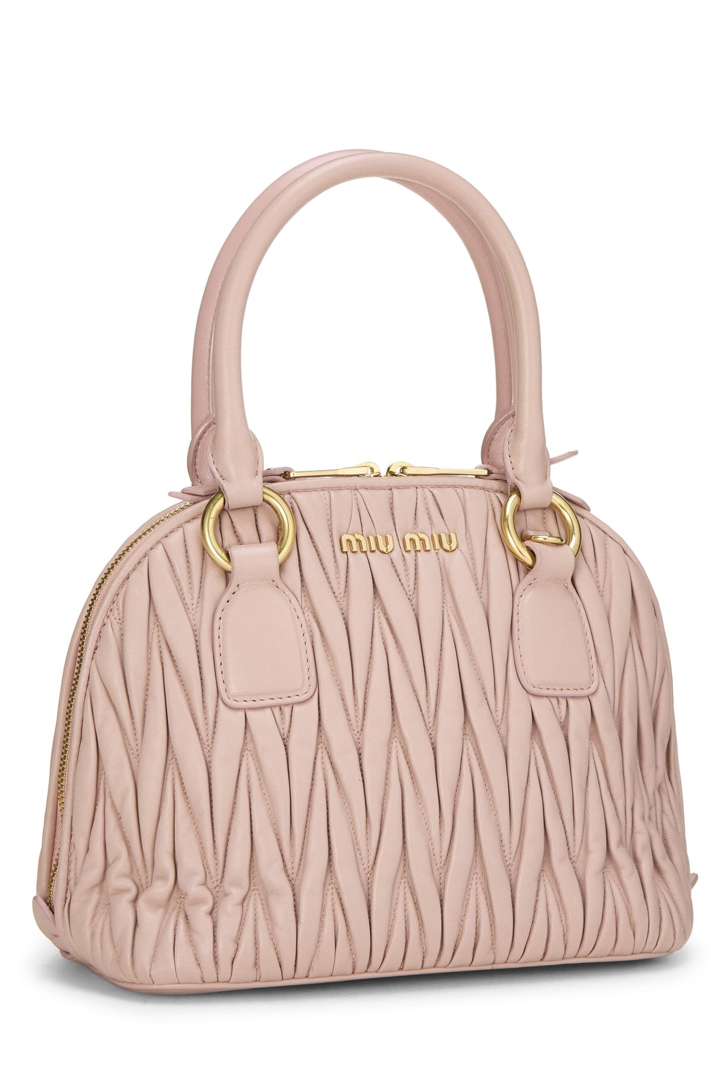 Miu Miu, Pre-Loved Pink Nappa Convertible Top Handle Bag, Pink