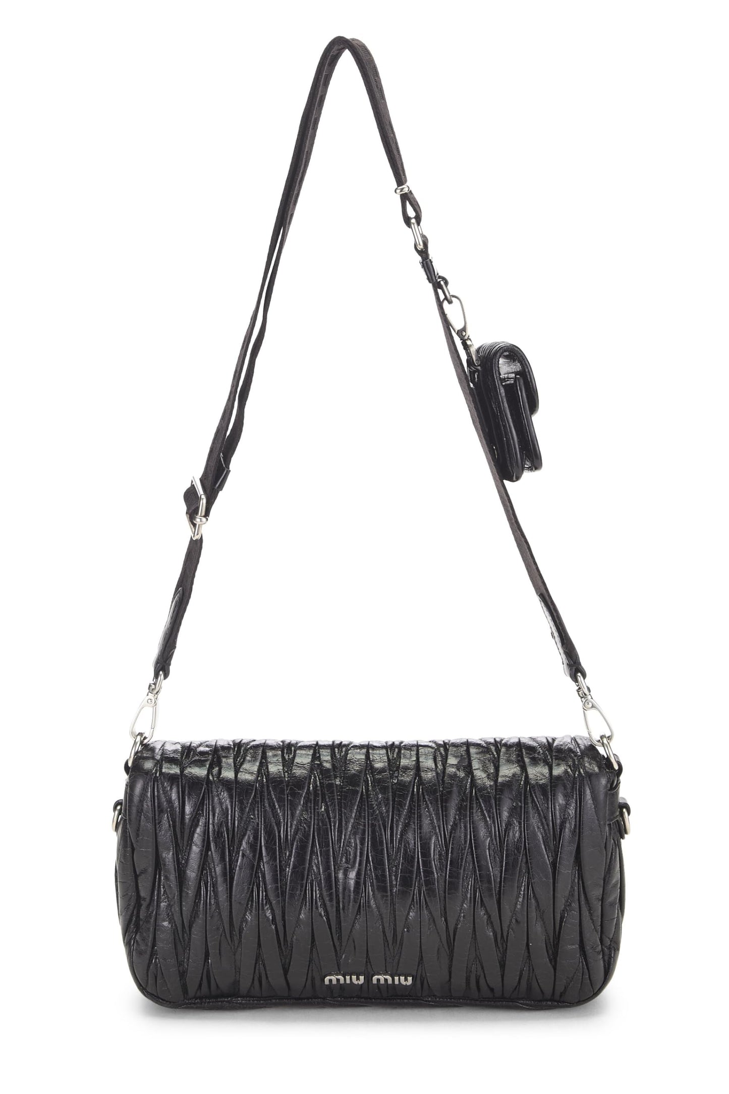Miu Miu, Pre-Loved Black Nappa Crossbody, Black