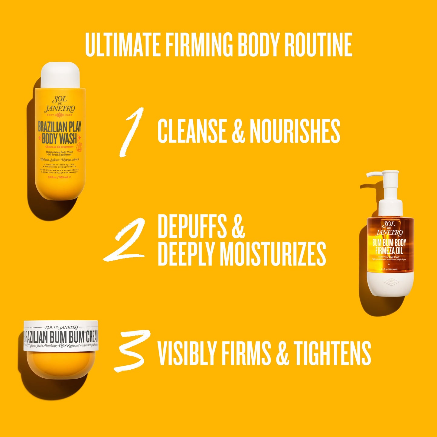 SOL DE JANEIRO Bum Bum Cream and Firmeza Body Oil Bundle, Amazon Exclusive