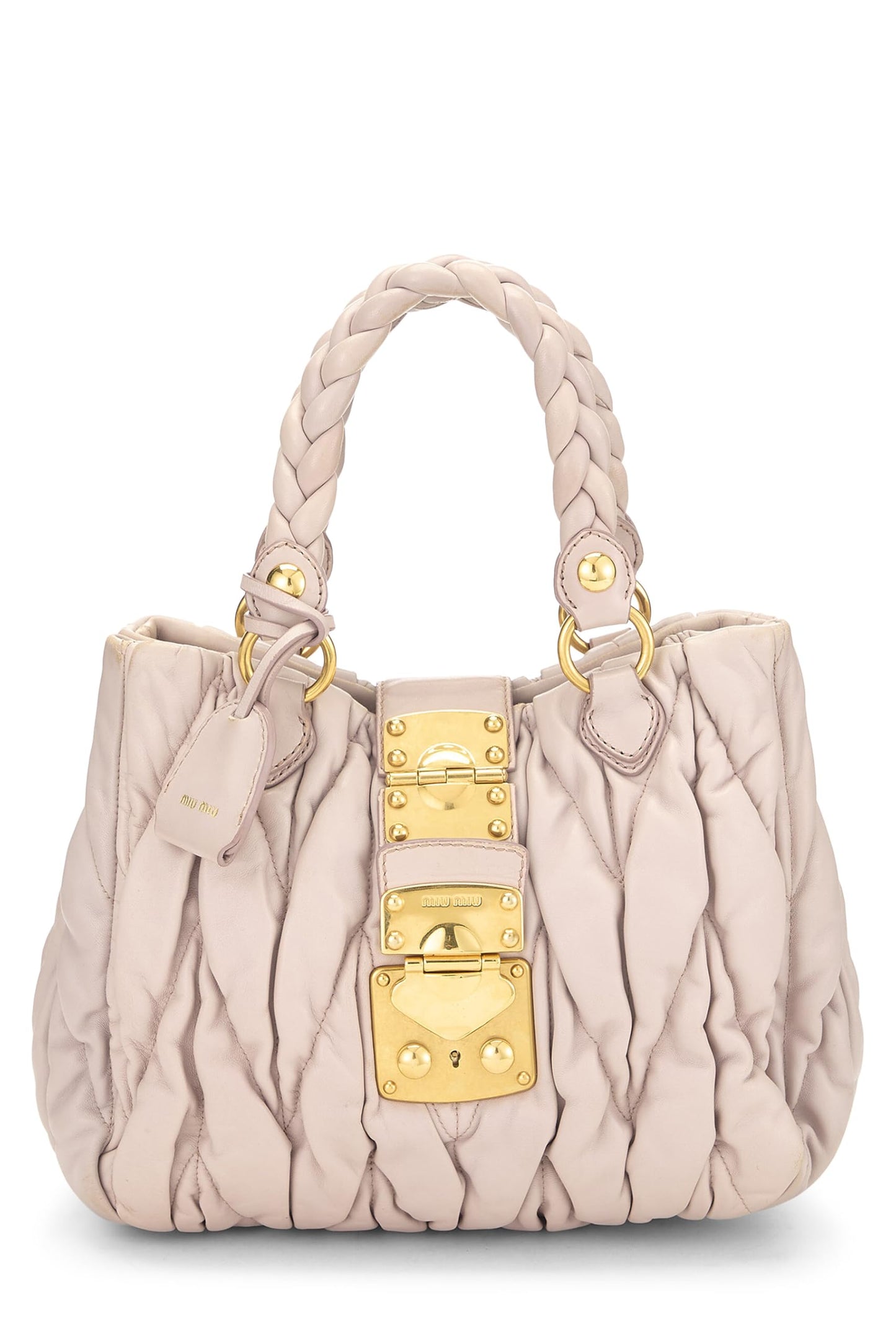 Miu Miu, Pre-Loved Pink Nappa Buckle Handbag, Pink