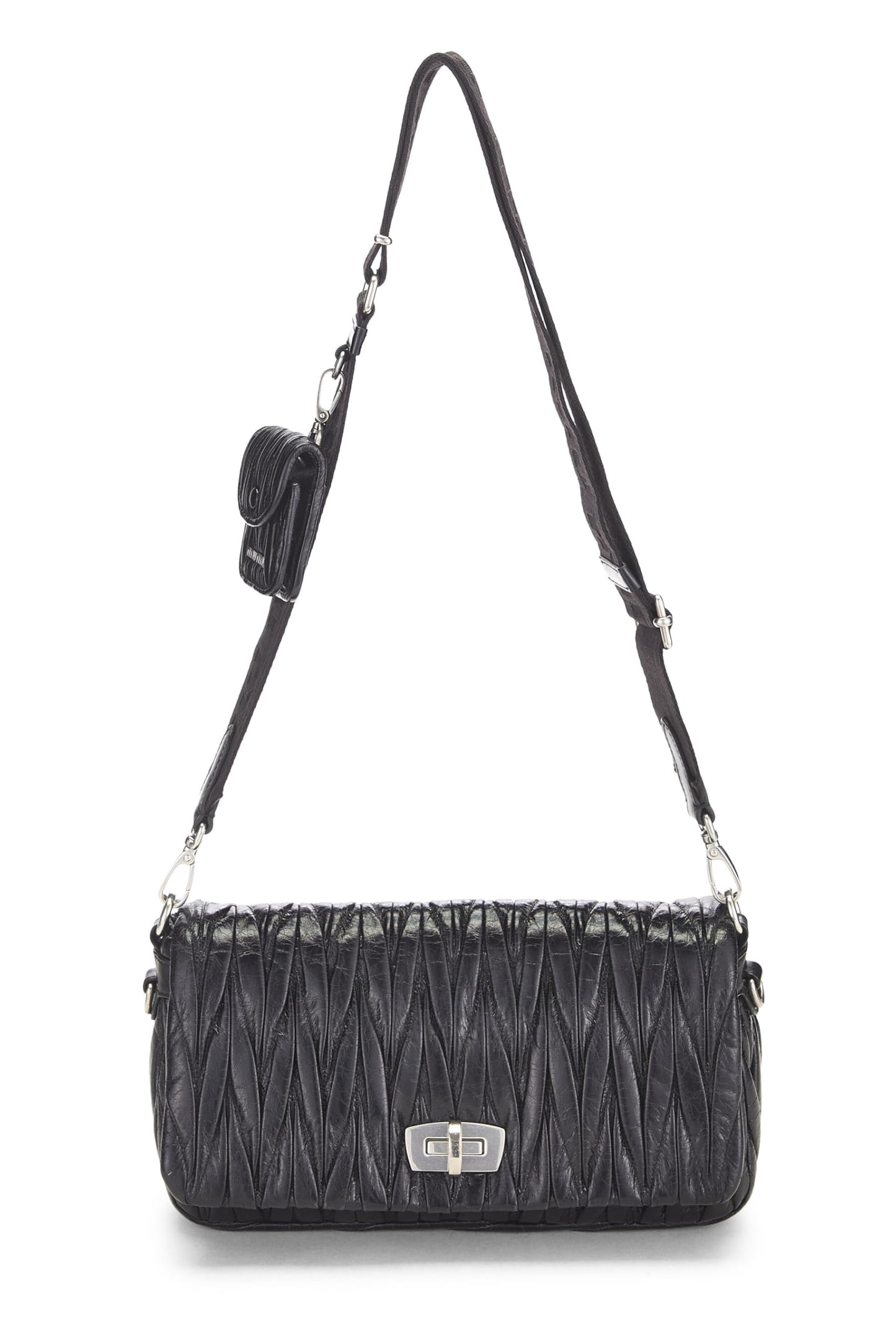 Miu Miu, Pre-Loved Black Nappa Crossbody, Black