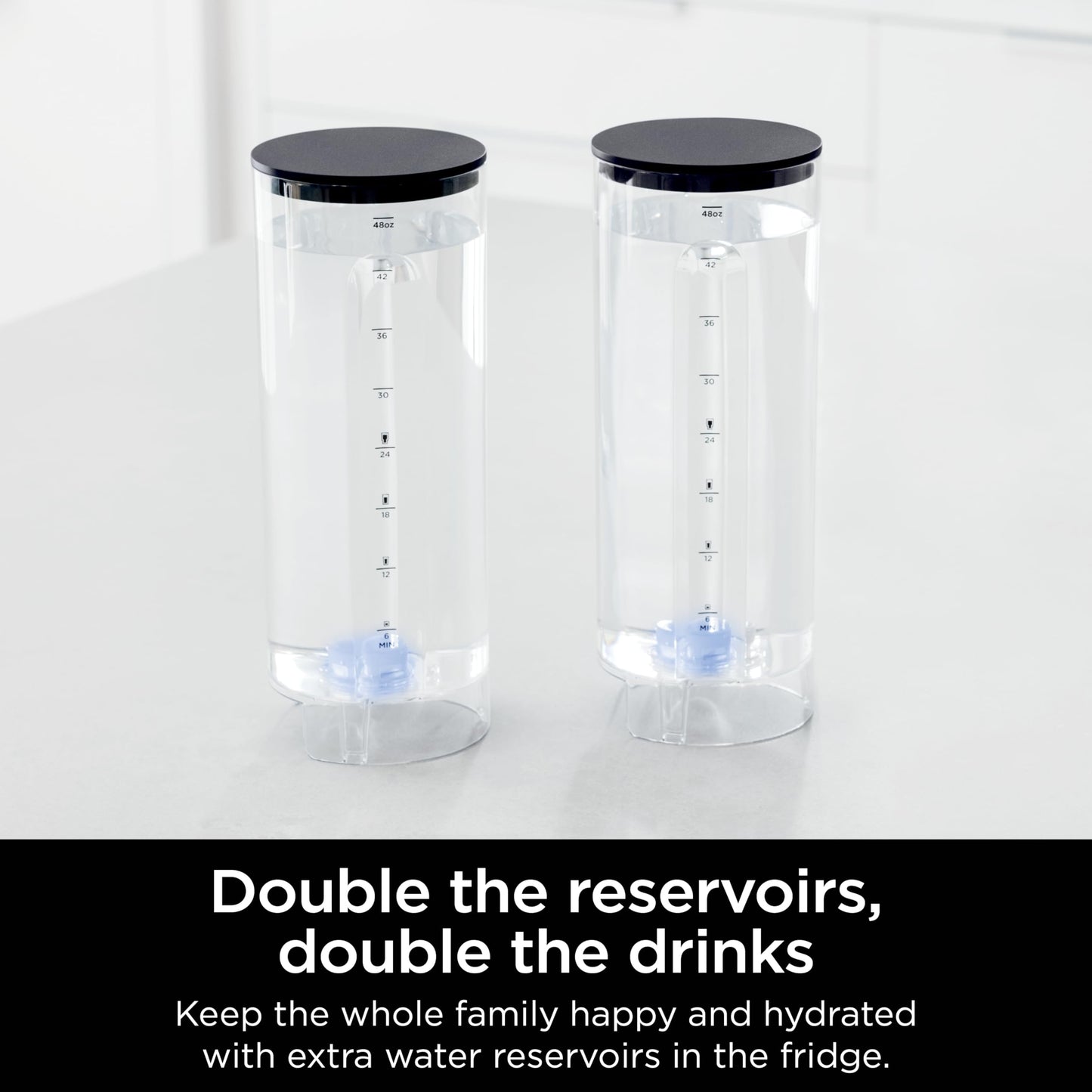 Ninja WCX01WR Thirsti 48oz Removable Water Reservoir, Black. Only Compatible with the Thirsti Drink System WC1001, Clear