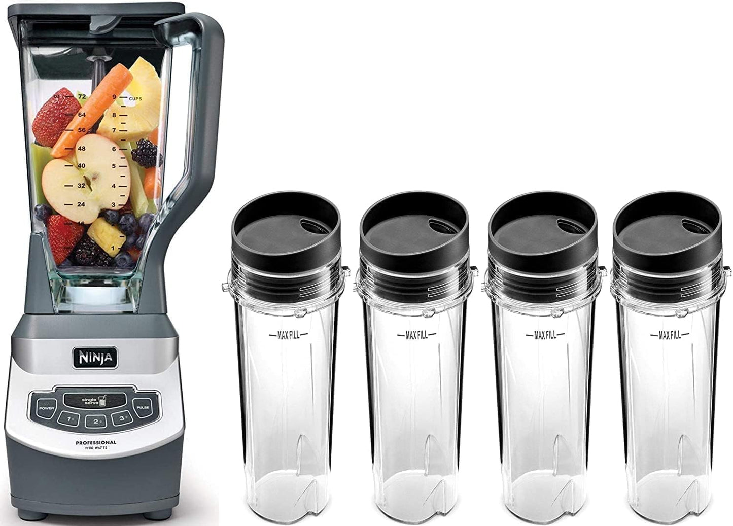 660BL Professional Smoothie and Food Processing Blender, 1100-Watt - 3 Functions - 72oz Blender Pitcher & 4 ToGo Cups