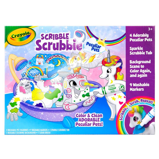 Crayola Scribble Scrubbie Peculiar Pets, Washable Pet Grooming Toy Set for Kids, Arts & Crafts Animal Toys, Gifts for Girls & Boys, Ages 3+