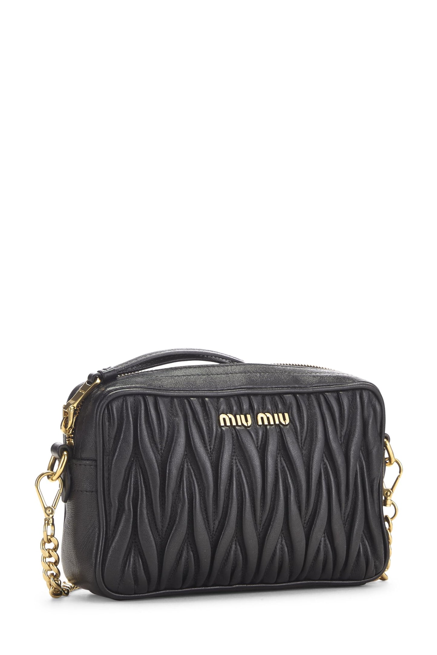 Miu Miu, Pre-Loved Black Nappa Crossbody, Black